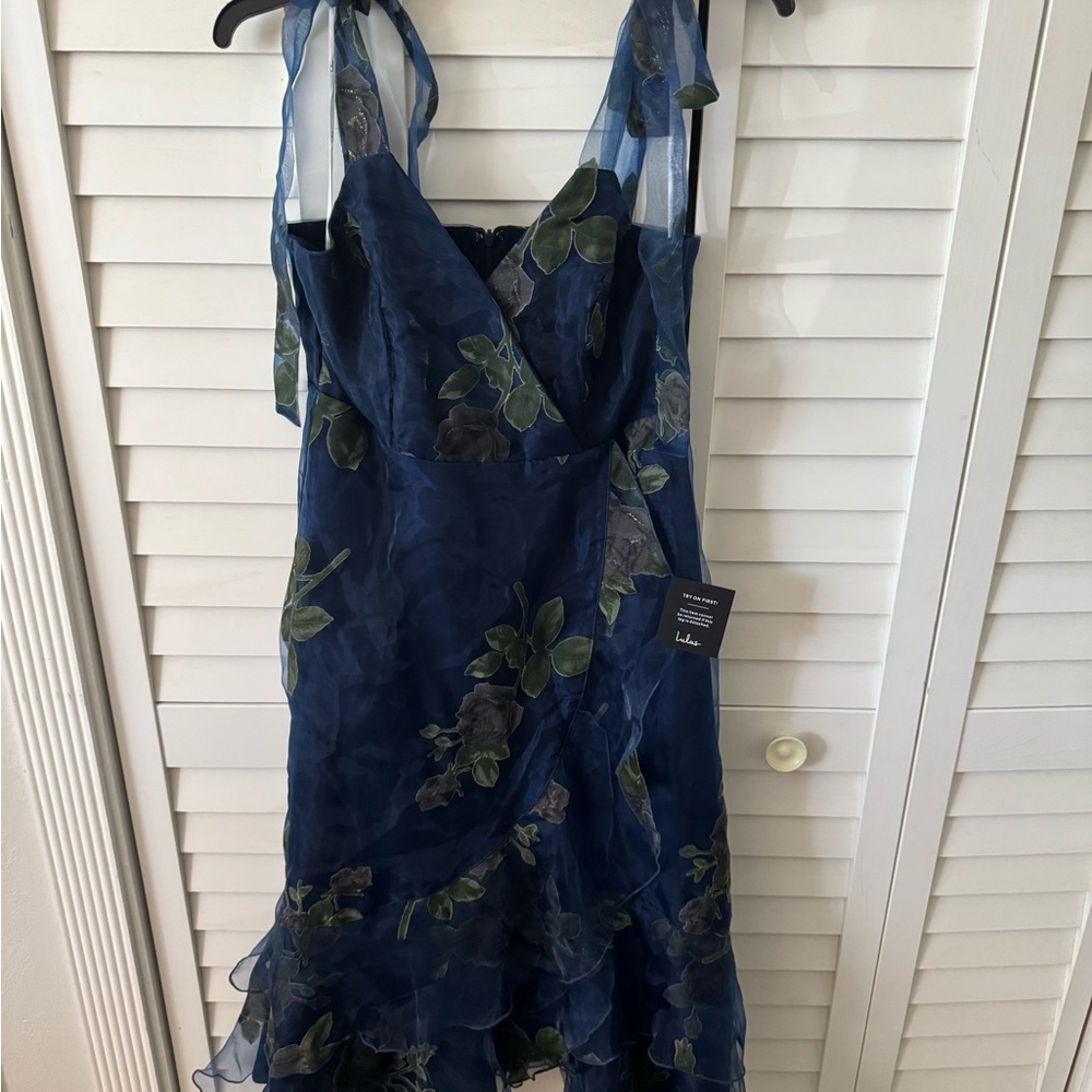Lulu's Navy Blue Floral High Low Dress - Picture 4 of 5